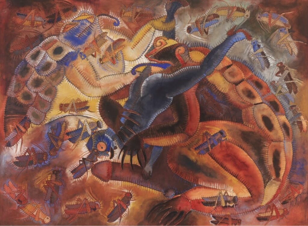 La belleza del día Tamazul mural de Toledo con diversas técnicas.