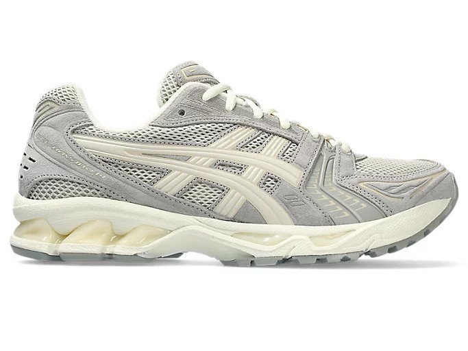 'Asics Gel-Kayano 14 White Sage/Smoke Grey’ es una de las variantes más recientes de la popular línea de calzado deportivo Asics Gel-Kayano.