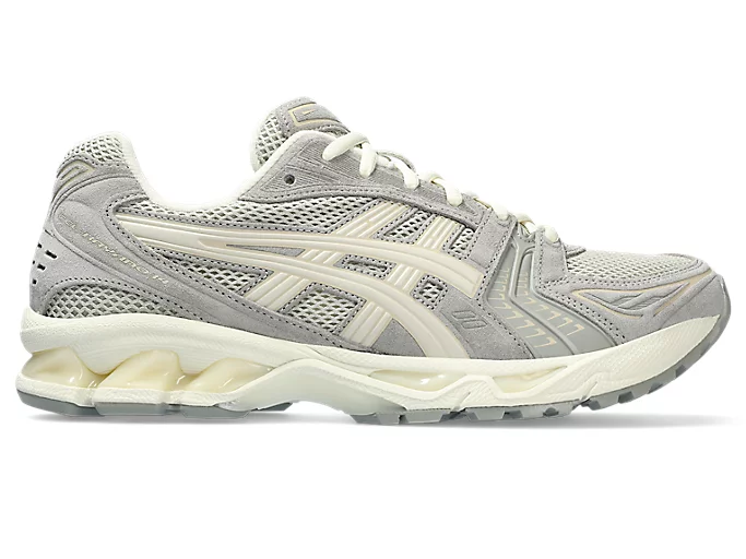 'Asics Gel-Kayano 14 White Sage/Smoke Grey’ es una de las variantes más recientes de la popular línea de calzado deportivo Asics Gel-Kayano.