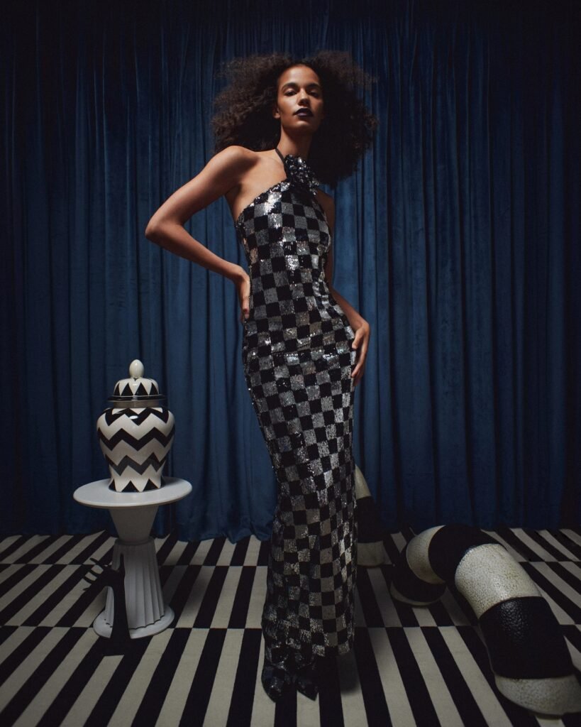 Beetlejuice Beetlejuice x Rodarte vestido maxi halter