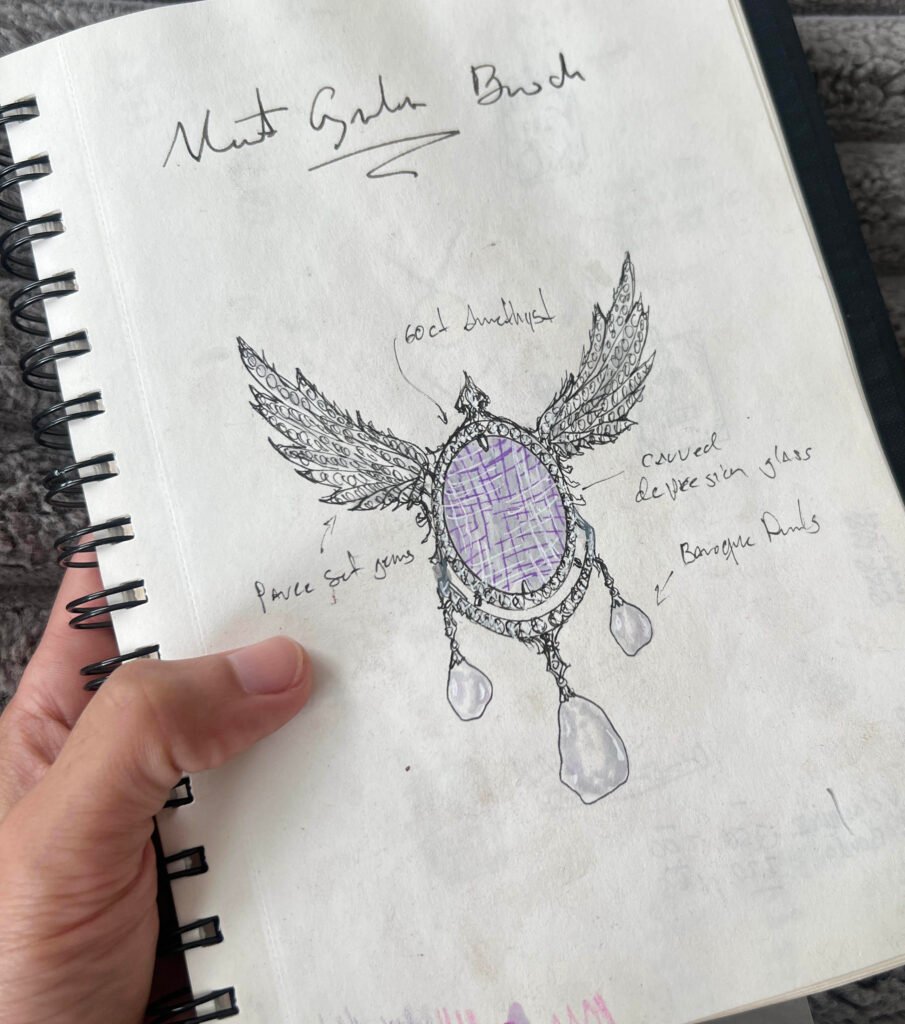 Boceto de Broche para MET GALA 2025 Sebastian Jaramillo