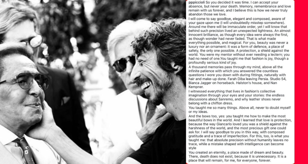 Los diseñadores despiden a Valentino Garavani