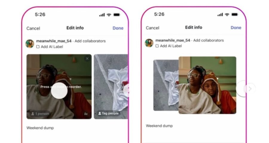 Instagram ya permite reordenar carruseles después de publicar